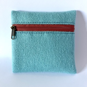 Kék gyapjú pénztárca - táska & tok - pénztárca & más tok - aprópénztartó - Meska.hu