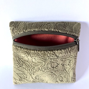 Zöld bársony pénztárca - táska & tok - pénztárca & más tok - aprópénztartó - Meska.hu