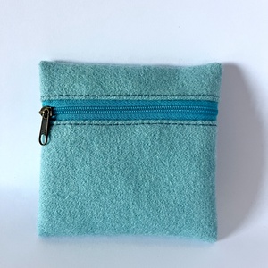 Kék gyapjú pénztárca - táska & tok - pénztárca & más tok - aprópénztartó - Meska.hu