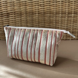 Arany csíkos sminkes neszesszer táska, Táska & Tok, Neszesszer, Varrás, MESKA
