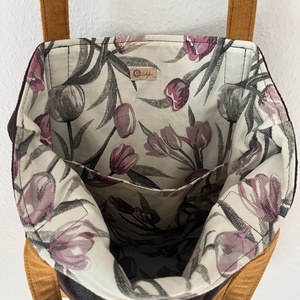 Barna bőr hatású és mustár sárga tote bag - táska & tok - kulcstartó & táskadísz - kulcstartó - Meska.hu