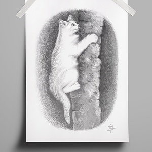 Cat Climbing (Macska fán) - Meska.hu