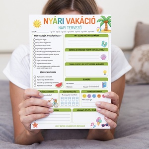 Nyári napi tervező kisiskolásoknak , Művészet, Grafika & Illusztráció, Digitális, Fotó, grafika, rajz, illusztráció, MESKA