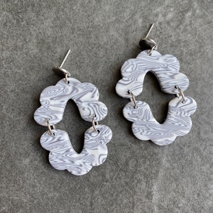 Grey and White Moroccan flower - Meska.hu