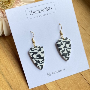 Black and White Arrowhead, Ékszer, Fülbevaló, Lógó fülbevaló, Gyurma, MESKA