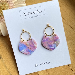 Purple Sky Marble Moroccan Style, Ékszer, Fülbevaló, Lógó fülbevaló, Gyurma, MESKA