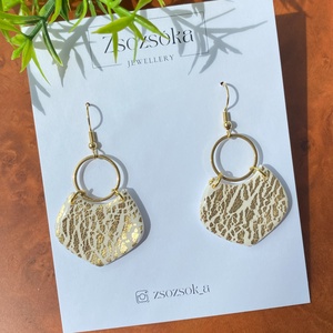 Gold and White Moroccan style, Ékszer, Fülbevaló, Lógó fülbevaló, Gyurma, MESKA