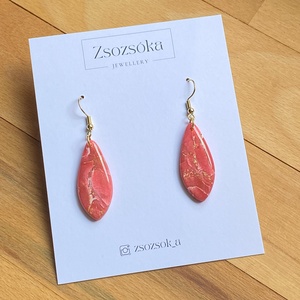 Red Marble Kicsi, Ékszer, Fülbevaló, Lógó fülbevaló, Gyurma, MESKA