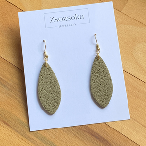 Khaki Leaves, Ékszer, Fülbevaló, Lógó fülbevaló, Gyurma, MESKA
