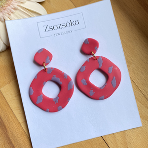 Red and Purple Leopard Square - Meska.hu