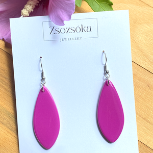 Fuchsia Leaves, Ékszer, Fülbevaló, Lógó fülbevaló, Gyurma, MESKA