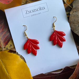Red Leaves, Ékszer, Fülbevaló, Lógó fülbevaló, Gyurma, MESKA