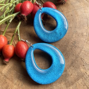 Light Blue Christmas Geometric, Ékszer, Fülbevaló, Lógó fülbevaló, Gyurma, MESKA