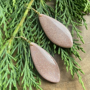 Beige Christmas Leaves, Ékszer, Fülbevaló, Lógó fülbevaló, Gyurma, MESKA