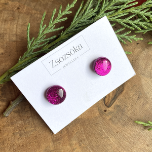 Purple Christmas Dots - ékszer - fülbevaló - pötty fülbevaló - Meska.hu