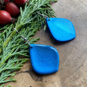 Light Blue Christmas Teardrop - ékszer - fülbevaló - lógó fülbevaló - Meska.hu