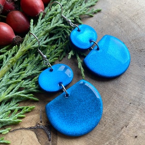 Light Blue Christmas Geometric  - ékszer - fülbevaló - lógó fülbevaló - Meska.hu