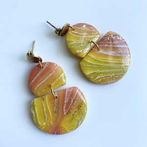 Sunset Oval Marble, Ékszer, Fülbevaló, Lógó fülbevaló, Gyurma, MESKA