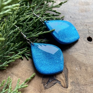 Light Blue Christmas Teardrop, Ékszer, Fülbevaló, Lógó fülbevaló, Gyurma, MESKA