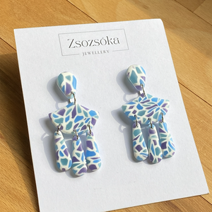 Stained Glass Medusa style, Ékszer, Fülbevaló, Lógó fülbevaló, Gyurma, MESKA