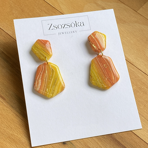 Sunset Marble, Ékszer, Fülbevaló, Lógó fülbevaló, Gyurma, MESKA