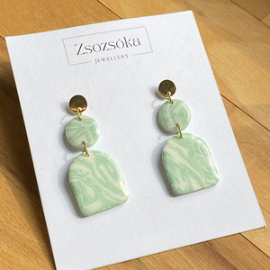 Mint marble, Ékszer, Fülbevaló, Lógó fülbevaló, Gyurma, MESKA