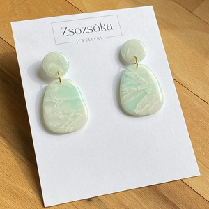 Mint Marble Geometric, Ékszer, Fülbevaló, Lógó fülbevaló, Gyurma, MESKA