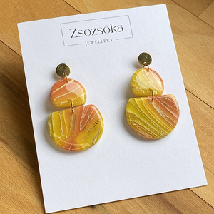 Sunset Oval Marble, Ékszer, Fülbevaló, Lógó fülbevaló, Gyurma, MESKA