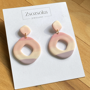 Spring striped , Ékszer, Fülbevaló, Lógó fülbevaló, Gyurma, MESKA