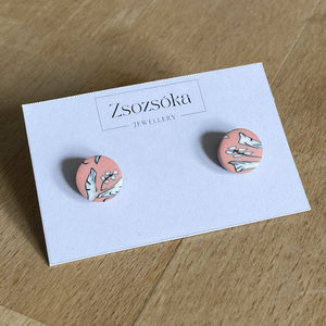 Black and white pattern pötty fülbevaló - Meska.hu