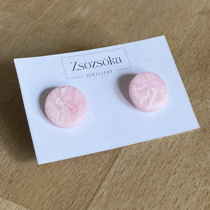 Rose Marble pötty fülbevaló, Ékszer, Fülbevaló, Pötty fülbevaló, Gyurma, MESKA