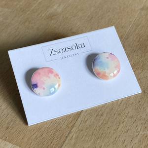 Aquarell Nagy pötty fülbevaló, Ékszer, Fülbevaló, Pötty fülbevaló, Gyurma, MESKA