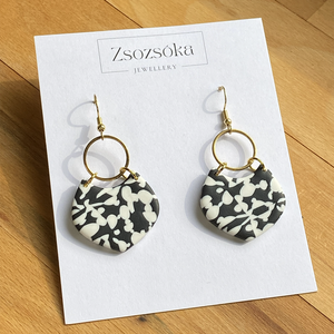 Black and White Moroccan style, Ékszer, Fülbevaló, Lógó fülbevaló, Gyurma, MESKA