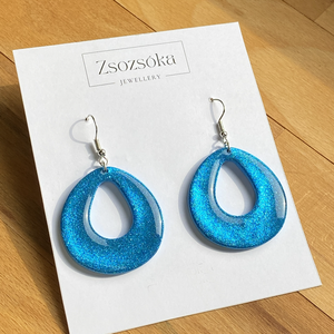 Light Blue Christmas Geometric, Ékszer, Fülbevaló, Lógó fülbevaló, Gyurma, MESKA