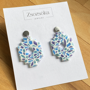 Stained Glass Aztec, Ékszer, Fülbevaló, Lógó fülbevaló, Gyurma, MESKA