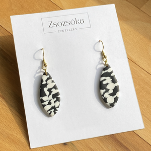 Black and White , Ékszer, Fülbevaló, Lógó fülbevaló, Gyurma, MESKA