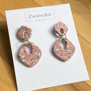 Peach with Pattern Fülbevalók - Meska.hu