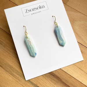 Water Marble Geometric Fülbevaló, Ékszer, Fülbevaló, Lógó fülbevaló, Gyurma, MESKA