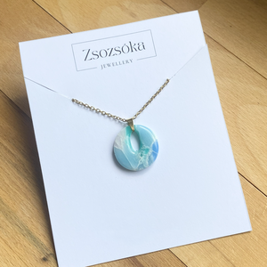 Blue and Turquoise Marble medál - Meska.hu