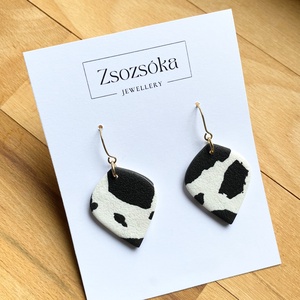 Cow Pattern Teardrop Fülbevaló - Meska.hu