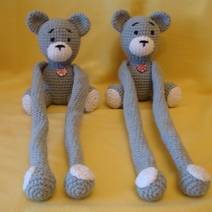 Függöny összekötő - függönyfogó horgolt játékfigura maci szürke - otthon & életmód - lakástextil - függöny és kiegészítő - Meska.hu