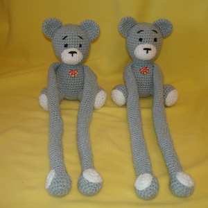 Függöny összekötő - függönyfogó horgolt játékfigura maci szürke - otthon & életmód - lakástextil - függöny és kiegészítő - Meska.hu