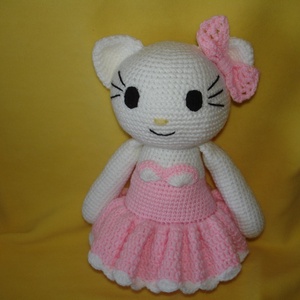 Hello Kitty Horgolt  amigurumi figura - játék & sport - plüssállat & játékfigura - cica - Meska.hu