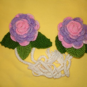 Függönyfogó horgolt rózsa -függöny összekötő - otthon & életmód - lakástextil - függöny és kiegészítő - függöny elkötő - Meska.hu