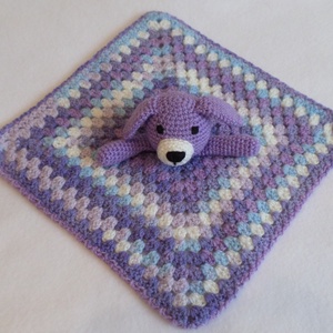 Szundikendő, babarongyi  kutya amigurumi figurával - játék & sport - 3 éves kor alattiaknak - alvóka & rongyi - Meska.hu