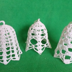 Horgolt Karácsonyi harangok  3db/garnitúra rendelésre, Karácsony, Karácsonyi lakásdekoráció, Karácsonyfadíszek, Horgolás, MESKA