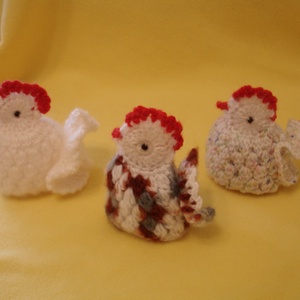 Húsvét horgolt csibe 3 db/ garnitúra - Meska.hu