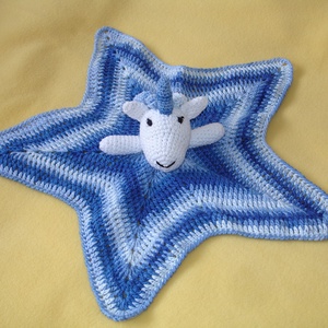 Alvóka,szundikendő, baba rongyi unicornis amigurumi figurával - játék & sport - 3 éves kor alattiaknak - alvóka & rongyi - Meska.hu