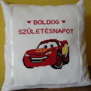 Keresztszemes párna születésnapra mintával, Otthon & Életmód, Lakástextil, Párna & Párnahuzat, Hímzés, MESKA