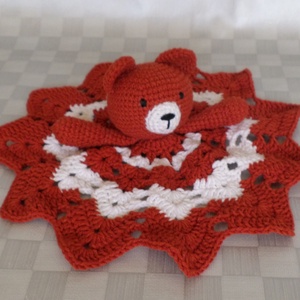 Szundikendő, babarongyi maci amigurumi figurával, Játék & Sport, 3 éves kor alattiaknak, Alvóka & Rongyi, Horgolás, MESKA